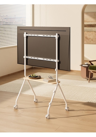 Tekerlekli Şövale Tv Standı 49-80 Inç Raflı 50 Kg Taşıma Kapasiteli Mobil Tv Sehpası Siyah Tekerlekli Şövale Tv Standı 49-80 Inç Raflı 50 Kg Taşıma Kapasiteli Mobil Tv Sehpası Siyah
