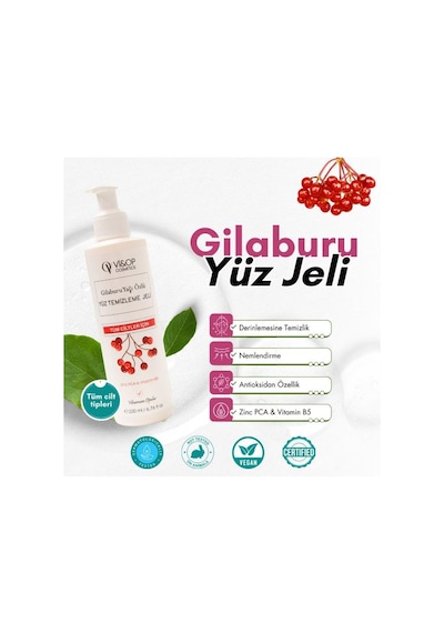 Vi&op Cosmetics Gilaburu Yağı Özlü Yüz Temizleme Jeli