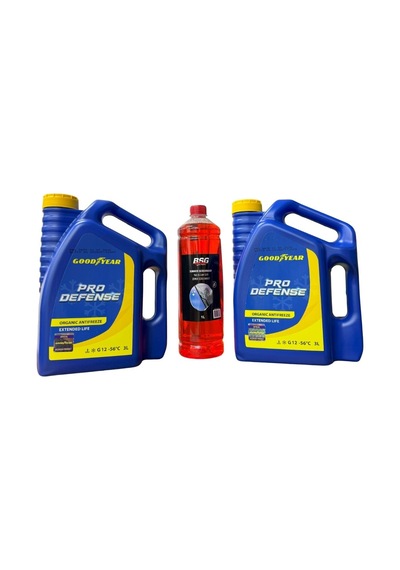 2 Adet Antifriz Kırmızı Organik -56 3 Lt + Cam Suyu 1 Lt Konsantre Araç Bakım Seti
