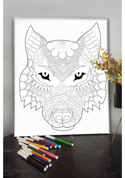 Aslan 40x30cm Çocuklar Için Özel Boyanabilir Tablo Tuval Mandala Kalem Hediyesi Yoktur.