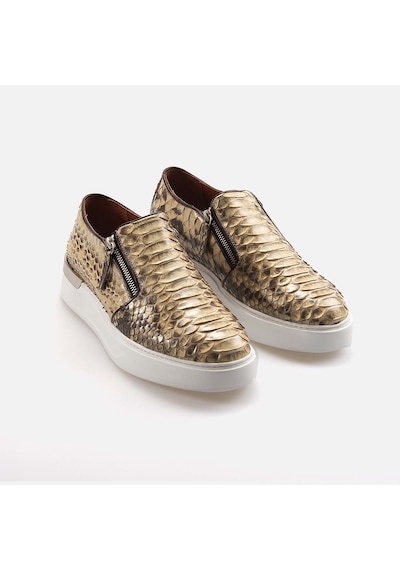 Mocassini Fermuarlı Erkek Spor & Sneaker Ayakkabı Z4010p Bej