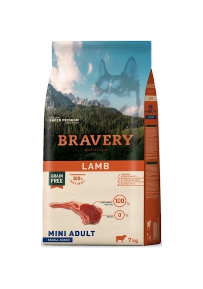 Bravery Mini Adult Kuzu Etli Küçük Irk Yetişkin Köpek Maması 7 KG