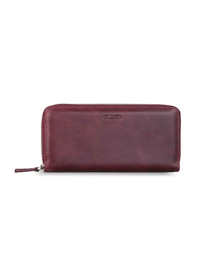 Guard Crazy Bordo Hakiki Deri Çift Fermuarlı El Çantası // Grd260225wt1460 Çok Renkli