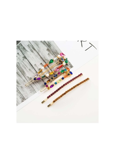 So-much Yeni Sezon Lüx Renkli Taşlı 4'lü Set Toka-9 Renkli Taş - 212995340 Renkli Taş - 212995340 Renkli Taş