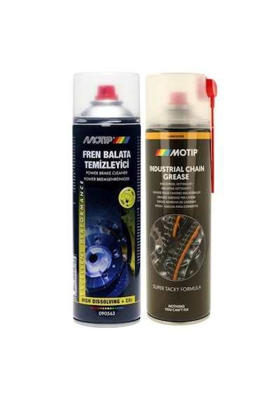 Motip 2'li Set Fren Balata Temizleyici 500 Ml + Motip Zincir Yağlayıcı Gres 500 Ml 1