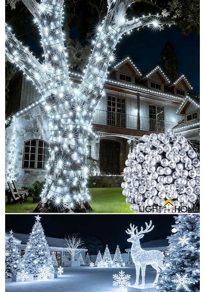80 Led 10 Metre Pilli Beyaz Işık Zinciri Bahçe Balkon Teras Süs Aydınlatma, Dekoratif Peri Led, Standart