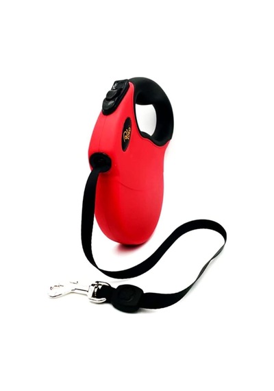 Otomatik Makaralı Köpek Gezdirme Tasması 5mt 20kg Kırmızı