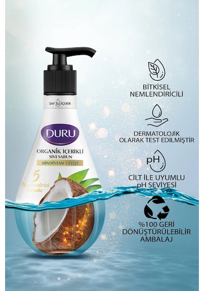 Organik Içerikli Hindistan Cevizli Sıvı Sabun 3x500ml