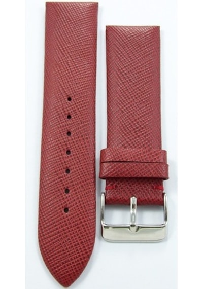 Bizon Bordo Deri Saat Kordonu 22Mm Dikişsiz Klasik Saat Kayışı