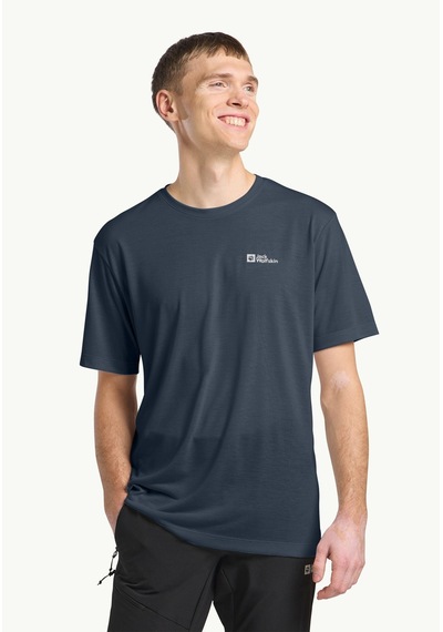 Jack Wolfskin Vonnan S S T M Erkek T-shirt-29779 Koyu Gri