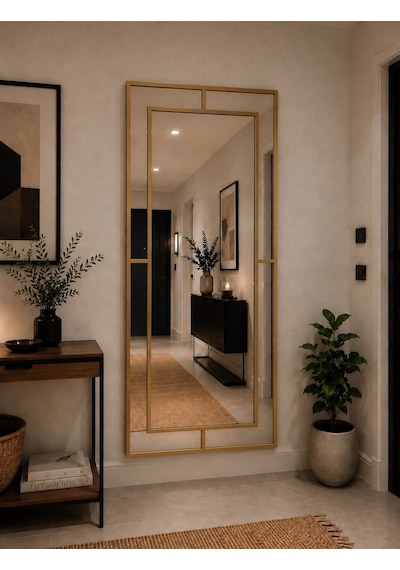 Effe Gold Metal Çerçeveli Yıldız 180x80 Cm Dekoratif Ayna