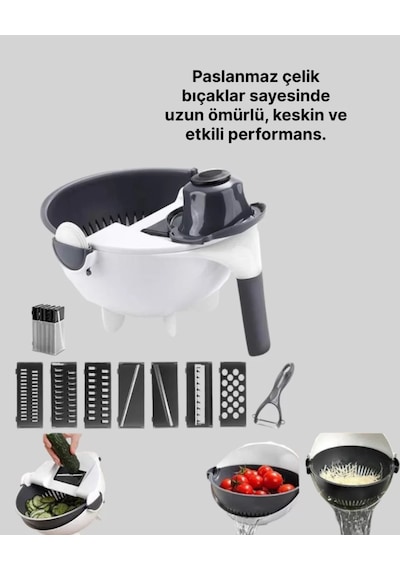 Mutfak İçin Pratik 5 Bıçaklı Rende Ve Süzgeç Seti