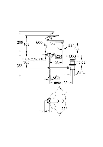 Grohe Eurosmart Cosmopolitan Tek Kumandalı Lavabo Bataryası M