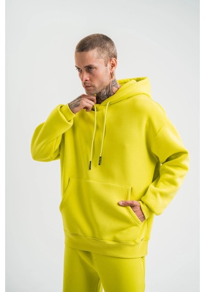 Vinevesta Erkek 3 İplik Pamuklu Oversize Kapşonlu Sweatshirt Hoodie - Sarı Çok Renkli Vinevesta Erkek 3 İplik Pamuklu Oversize Kapşonlu Sweatshirt Hoodie - Sarı Çok Renkli
