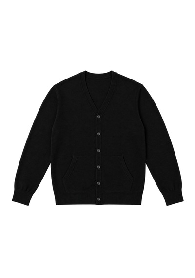 Battalmoda Erkek Büyük Beden Siyah Cepli Düğmeli Triko Hırka 3xl-4xl-5xl-6xl