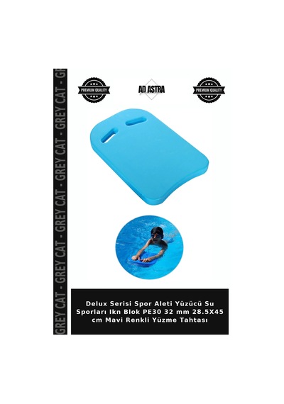 Delux Serisi Spor Aleti Yüzücü Su Sporları Ikn Blok Pe30 32 Mm 28.5x45 Cm Mavi Renkli Yüzme Tahtası