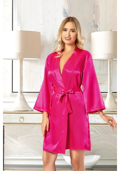 Faal 5910 Kadın Saten Bride Sabahlık-fuşya Fuşya