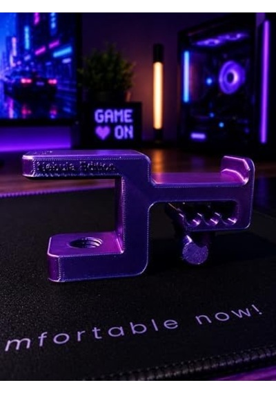 Mor-mavi Premium Kulaklık Standı 3d Premium Tasarım Gamer Masa Kenarı Aksesuarı Nebula Edition
