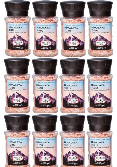 Billur Tuz Himalaya Tuzu Sofrada Öğütmeli 12 x 200 G