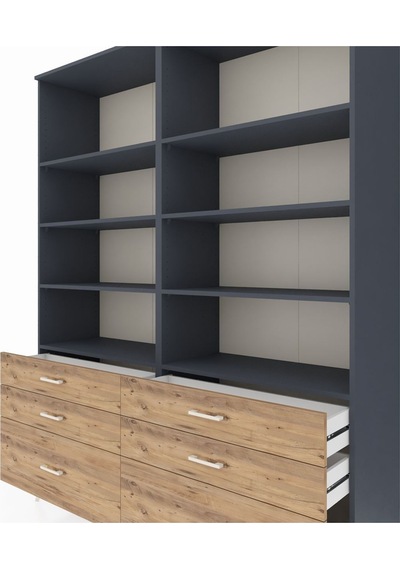 Hyperion Gardrop 8 Raflı 6 Çekmeceli 176x44x221 Antrasit-antrasit/çam Antrasit/çam Hyperion Gardrop 8 Raflı 6 Çekmeceli 176x44x221 Antrasit-antrasit/çam Antrasit/çam