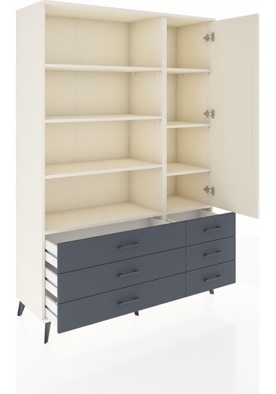 Hyperion Dolap 8 Raflı 6 Çekmeceli Tek Kapaklı 132x44x195 Aytaşı-aytaşı/antrasit Aytası/antrasıt Hyperion Dolap 8 Raflı 6 Çekmeceli Tek Kapaklı 132x44x195 Aytaşı-aytaşı/antrasit Aytası/antrasıt