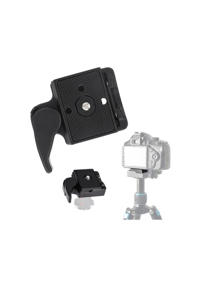 Ayex Qr-02 323 Tip Quick Release Plaka Adaptörü Alüminyum Gövde 1/4 Üst Vida 3/8 Alt Giriş + Adaptör