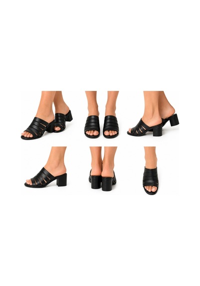 N Napa Shoe Np.1506.siyah.deri Terlik