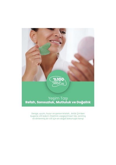 Bade Natural Gerçek Yeşim Gua Sha Yüz Masaj Taşı