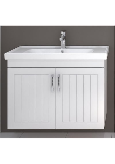 Turkuaz Seramik Frame Etajerli Lavabo 80 x 45 CM Ve Lotus 80 Alt Modülü