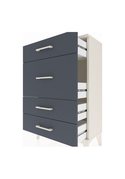 Arges Komodin 4 Çekmeceli 60x30x96 Aytaşı-antrasit Aytaşı