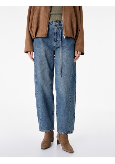 Koton Pamuklu Kemerli Dikiş Detaylı Rahat Kalıp Düz Paça Denim Pantolon - Ballon Jeans Orta İndigo 6sal40117md İndigo Koton Pamuklu Kemerli Dikiş Detaylı Rahat Kalıp Düz Paça Denim Pantolon - Ballon Jeans Orta İndigo 6sal40117md İndigo