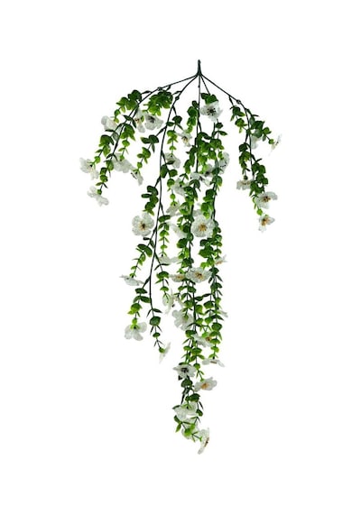 Yapay Çiçek Beyaz Sarkan Mineli Okaliptus Şimşir Yapay Sarmaşık 5dal 60cm Yeşil