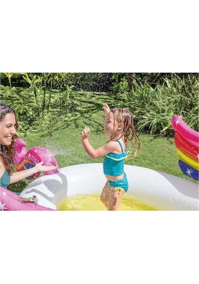 Intex 57441 Şişme Çocuk Havuzu Tek Boynozlu At 272x192x104 Cm Çok Renkli