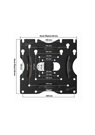 32 43 İnç Hareketli Tv Duvar Askı Aparatı Ayarlanabilir Metal, Vesa 75x75 / 100x100 / 200x150 / 200x200 Mm, 20 Kg Taşıma Kapasitesi 50-cm