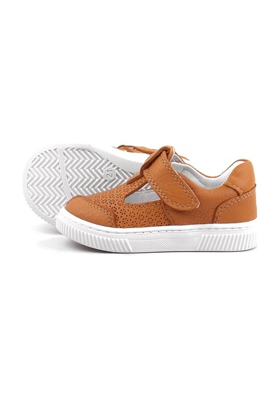 Rakerplus Bheem Hakiki Deri Turuncu Cırtlı Bebek Sneaker Sandalet Turuncu