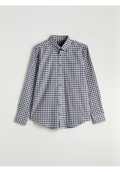Lcwaıkıkı Classic Lacivert Regular Fit Uzun Kollu Ekose Oxford Erkek Gömlek