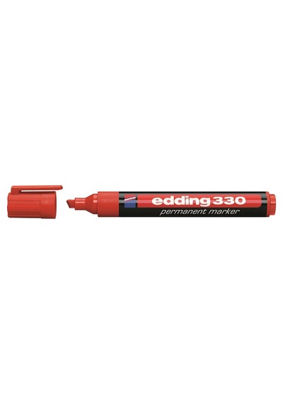 Edding 330 Kırmızı Permanent Kesik Uç Marker Kalem Kırmızı