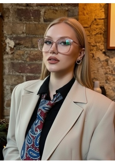 Bambu Mavi Işık Korumalı Ekran Gözlüğü Cam Değiştirilebilir Unisex Şık Modern Çerçeveli Gözlük Bej