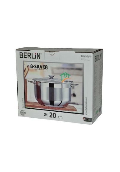 Bonera Berlin Silver 20x10 Cm Derin Çelik Tencere