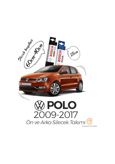 Bosch Aerotwin Volkswagen Polo 2009 - 2017 Ön - Arka Silecek  Seti