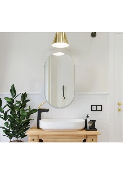 90 X 50 Cm Duvar Aynası, Dekoratif Ayna, Konsol Aynası, Hol Aynası, Dresuar Aynası,banyo Wc Aynası 90 X 50 Naturel