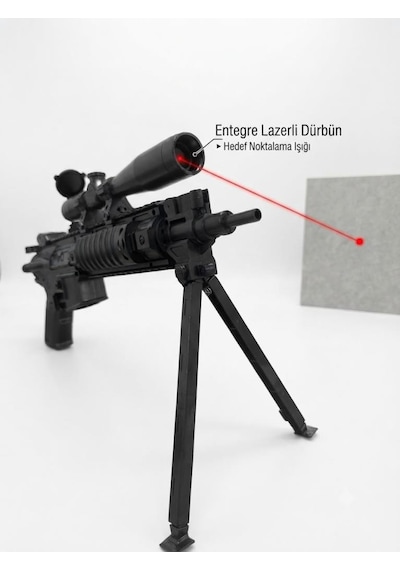 Keskin Nişancı Tüfeği Kurulu 83 Cm Lazerli Ve Aksesuarlı Oyuncak Tüfek Boncuk Mevcut Değildir