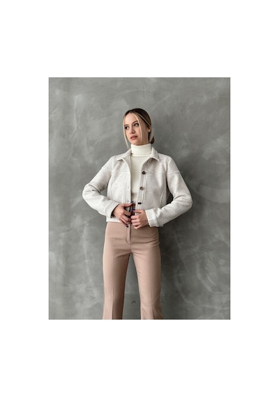 Verymoda Dugmeli Kase Mont F1547 Krem