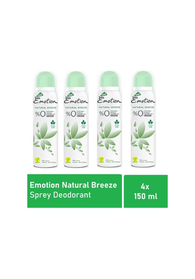 Emotion Natural Breeze Kadın Sprey Deodorant 4 x 150 ML