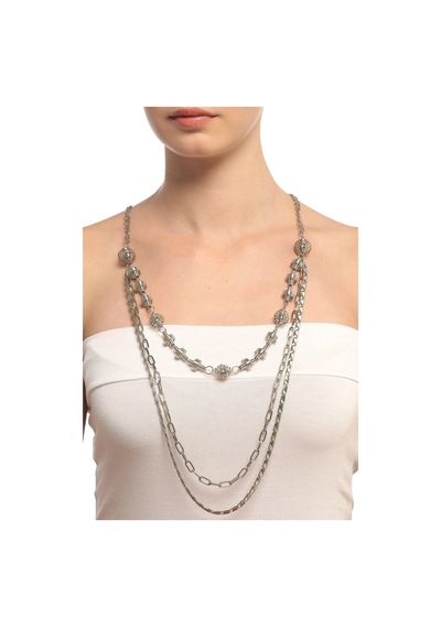 Tkly01868 Yay Model Parlak Zincir Kolye Çok Renkli