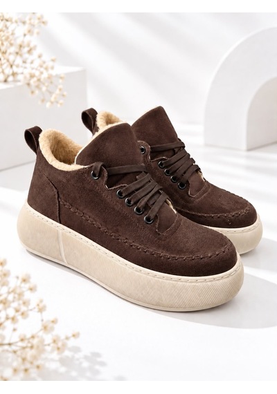 Dabab Shoes Nolen Kadın Acı Kahve Bağcıklı Lüks Süet İçi Kürklü 4 Cm Kalın Taban Sneaker Spor Ayakkabı Kahverengi Dabab Shoes Nolen Kadın Acı Kahve Bağcıklı Lüks Süet İçi Kürklü 4 Cm Kalın Taban Sneaker Spor Ayakkabı Kahverengi