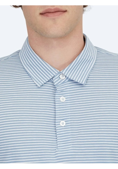 Kip Mavi Polo Yaka %100 Pamuk T-shirt Mavi