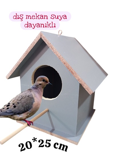 Ahşap Kumru Güvercin Kuş Yuvası Dış Mekan Suya Dayanıklı 20x25 Cm