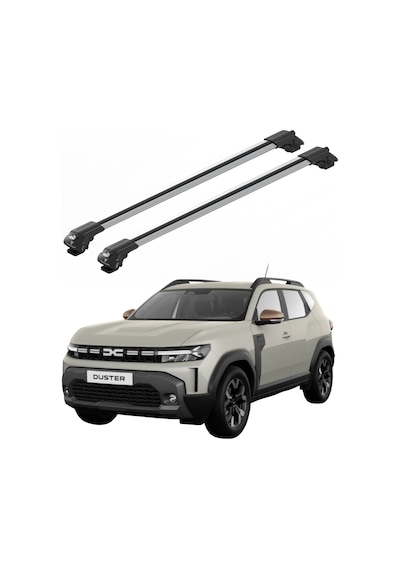 Dacia Duster 2018 2024 Uyumlu Trs-1 Kilitli Sistem Ara Atkı Tavan Barı Gri 2 Adet
