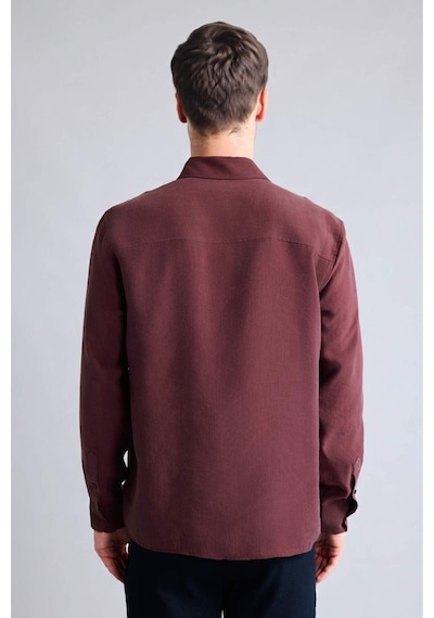 Defacto Regular Fıt Modal Uzun Kollu Gömlek H3106ax26spbr304 Bordo-br304